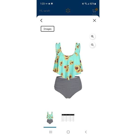 Sunflower hanker hem bikini set - Picture 1 of 10